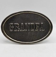 Vintage Grandpa Belt Buckle The Great American Buckle Co. Brass Tone Oval