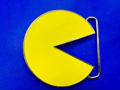 Pacman Maze Arcade Video Game Yellow Enameled 2010 by Namco Bandai Belt Buckle