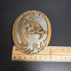 Vintage Johnson and Held 100% Handcrafted Rodeo Roping Belt Buckle- Signed-NICE
