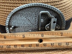 Western Cowboy Antique Engraved Initial S Rope Edge Oval Belt Buckle