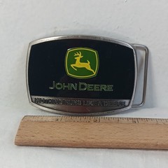 JOHN DEERE SpecCast Green Yellow & Black Pewter Enamel Belt Buckle