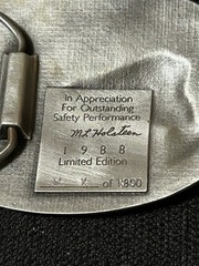 Vtg 1988 Burlington Northern Springfield Division Safety Award Limited Ed Pewter