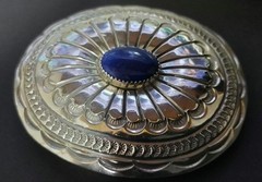 NAVAJO Natural Stone Indian Jewelry Lapis Lazuli Silver Rare Buckle Japan JP