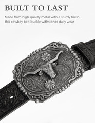 Western Style Belt Buckle 1.5 Inch Cowboy Cowgirl Buckles for Men & Women Replac