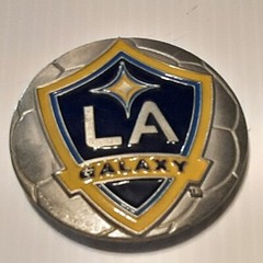 SILVER PEWTER MLS SOCCER LA LAS ANGELES GALAXY Metal Belt Buckle