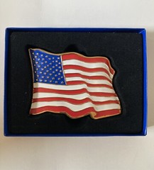 Belt Buckle American Flying USA Flag Men&rsquo;s Gold-Tone NIB