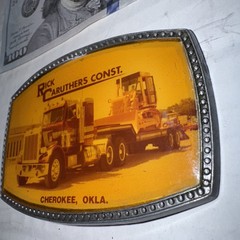 Vintage Rick Caruthers Construction Okla BELT BUCKLE