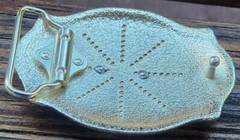 BULL HEAD LONG HORN GOLD SILVER STARS WESTERN COWBOY RODEO BELT BUCKLE