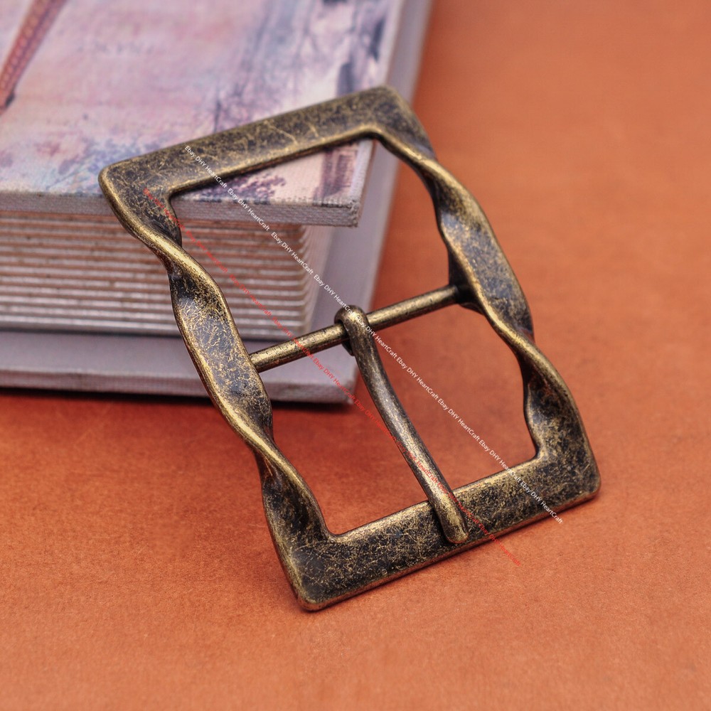Vintage Retro Brass Leathercraft Twist Center Bar Leather Belt Buckle Inner 40mm