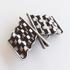 Men Belt Buckle Car Racing Flag Belt Buckle Gürtelschnalle Boucle de ceinture