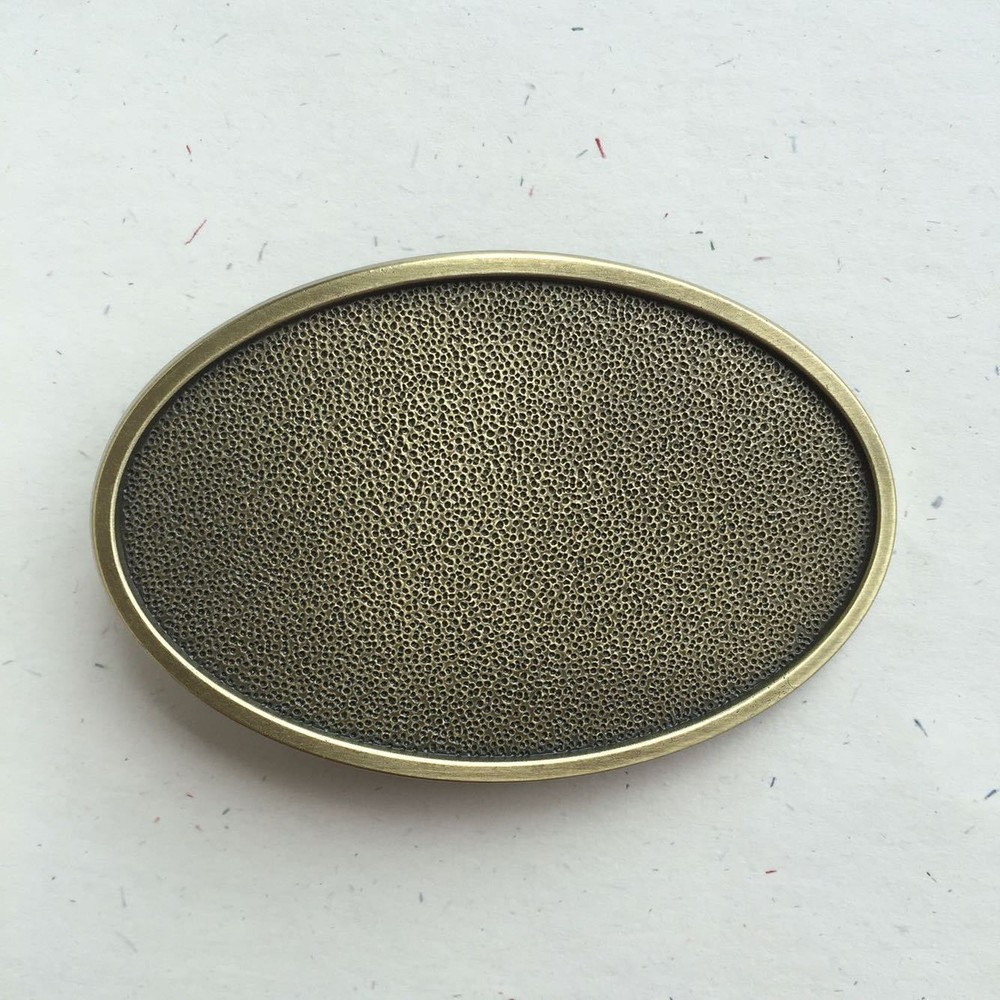 Original Antique Bronze Plated Oval Blank Western Belt Buckle