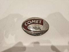 COMET Red Coral Chip Inlaid Hand Engraved Custom Belt Buckle Vintage Silver Tone