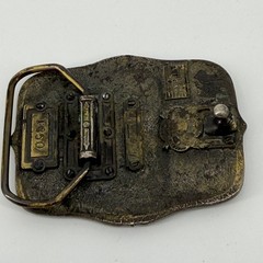 Vintage The Great American Buckle Co Belt Buckle Green Ducks Vintage 1987 Brass