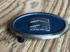 Vtg Chevron Solid Sand Cast Bronze Belt Buckle by Rainbow Metals Seattle