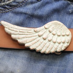 Belt Buckle Wings, Angel Wings Belt Buckle for 4cm Belt, Rose Mother of Pearl