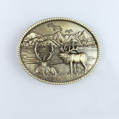 New Original Vintage Deer Wild Life Western Oval Belt Buckle