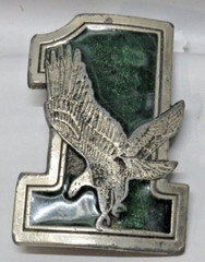 The Great American Buckle Company Belt Buckle Eagle Silver Toned Metal & Enamel