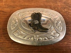 Men&rsquo;s Chamber&rsquo;s Belt Co. Texas Cowboy Boots Metal Belt Buckle 2.75&Prime; X 3.75&Prime; USA