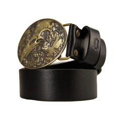 Raven skull brass belt buckle, mythology bird, Gothic Floral Crow skull Design