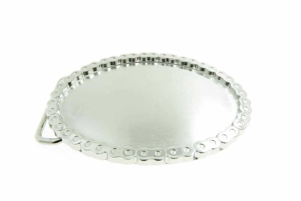 Blank Motorcycle Biker Chain Polished Shiny Metal Belt Buckle