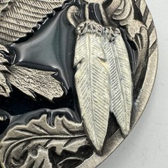 Vintage 1995 Siskiyou Buckle Co Eagle Pewter Belt Buckle Blue Enamel A-2 USA