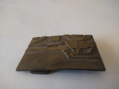 VTG RJ Brass Belt Buckle ECU Transportation Hauling Earth Moving Truck Good Cond