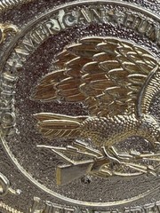 Vtg North American Hunting Club Wings of Gold Brass Belt Buckle Life Member READ