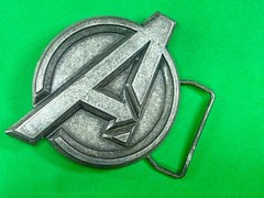Marvel Comics Avengers Superhero Movie Logo Silver Color Used Belt Buckle