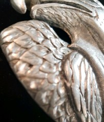 Eagle Belt Buckle EJC 1995 Vintage Pewter Made in USA America Size 3.5&Prime; x 2.5&Prime;