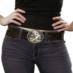 Punk Sugar Skull Girl Mexican Tattoo Handmade Artisan Belt Buckle