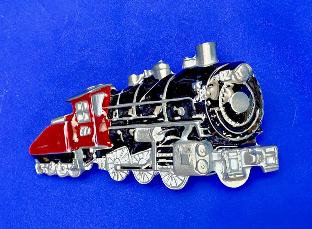 Steam Engine Train Locomotive Rail Road Collectors Vintage 1980 Belt Buckle