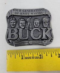 Belt Buckle Buck Knives Pewter Four Generations Smoky Mountain Knife Works