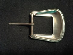 Vintage Western Style Belt Buckle Silver Tone Engraved Scroll & Flowers