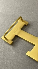 Gold H Shape Belt Buckle Brushed Gold Metal Hardware Statement Buckle