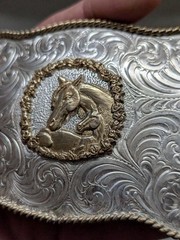 vintage SILVERSMITH COLLECTION belt buckle HORSE equestrian WESTERN cowboy