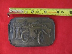 brass belt buckle fits under 2&Prime; belt car vintage model rectangle 3 5/8 « w 2 1/4 »