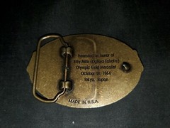 Billy Mills 10k Gold Medal 40th Anniversary Running Strong Belt Buckle