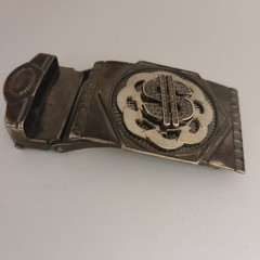 Silver Tone Dollar Sign Belt Buckle Spinner Spinning for 1.5&Prime; Belt