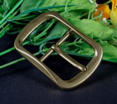 Retro Brass Classic Pin Belt Buckle for Leather Belt Replacement Fit 40mm Strap