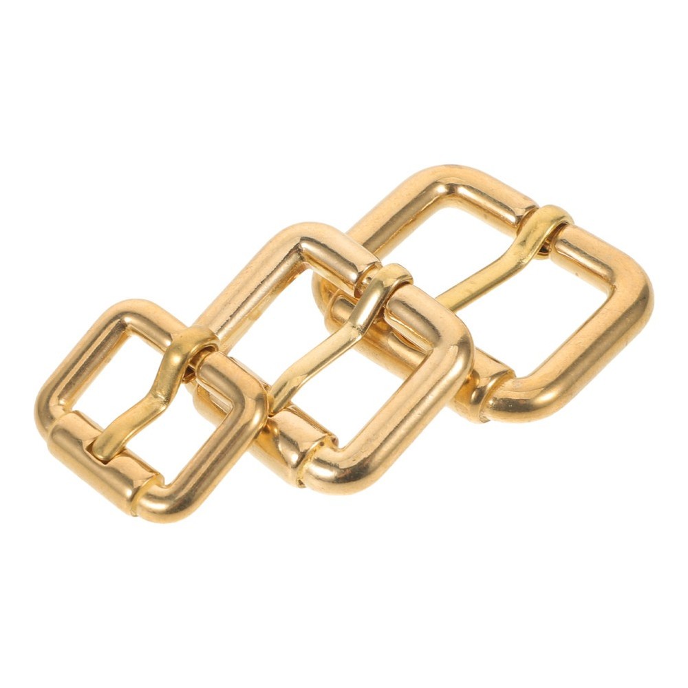 3 Pcs Brass Strap Adjuster Buckle Belt Hardware Replacement Metal Buckles