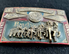 Vintage Budweiser Clydesdale 3D Enamel Inlay Belt Buckle 1982 Made in USA