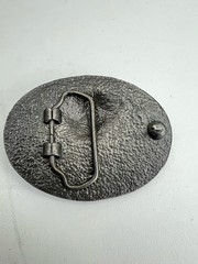 Turf Paradise Belt Buckle Horse Jockey Racing Vintage Metal Western Americana
