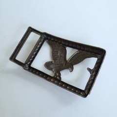 Vintage Eagle Belt Buckle Silvertone Embossed Country Western Rodeo Biker Retro