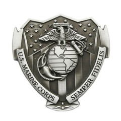 Antique Brushed Silver US Hero Marine Corps Belt Buckle