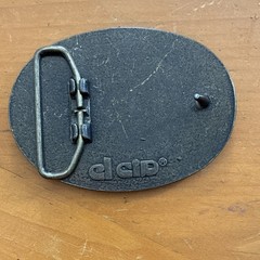 Vintage Pioneer Seeds Leather and Brass Belt Buckle