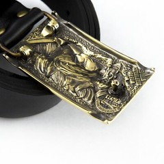Belt buckle « Werewolf », Military brass belt buckle; Wolf buckle,