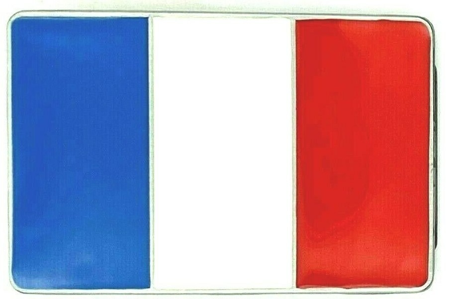 France Flag French National Flag Enameled Belt Buckle New
