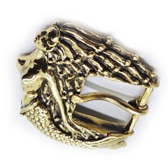 Mermaid Brass Belt Buckle