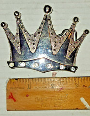 Crown Belt Buckle Silver Metal Bling Rhinestones New Men Women Cowgirl Western