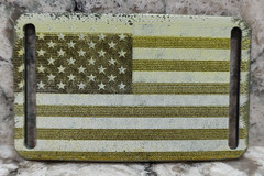 GRIP6 BELT BUCKLE – USA FLAG – RUSTIC WORN DAMAGED – 1.5 INCH WIDE